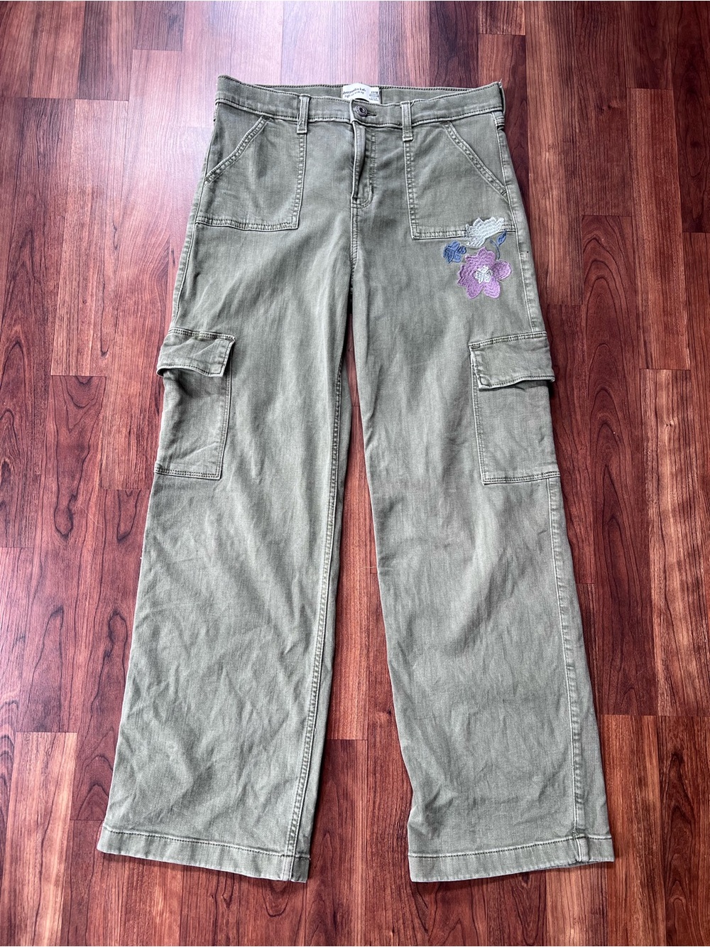 Abercrombie Kids Wide Leg Embroidered Pants